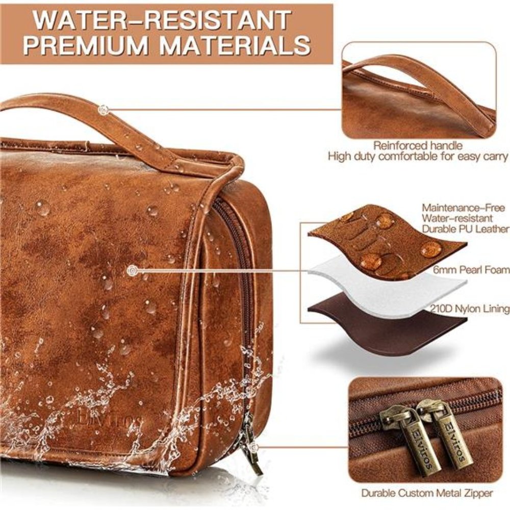 Toiletry Bag Hanging Travel Organizer Men Women, 3 in 1 Multifunctional Large - Picture 2 of 6